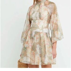 O.P.T. Kate Floral Chiffon Dress with cutout back